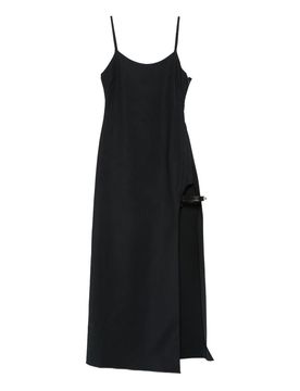 Vestito midi con fessura laterale