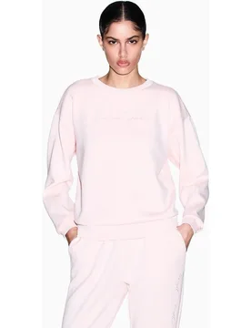 Sudadera de mujer con cuello caja y logo bordado - Armani Exchange - FashionsVida