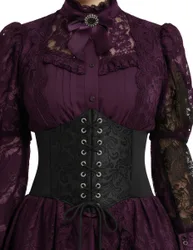 Schwarzes elastisches Korsett mit Barockmuster