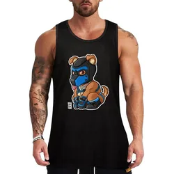 PLAYFUL PUPPY - BLUE MASK - BEARZOO SERIES Tank Top Classic Basic Tank Top Regular Fit Casual Sleeveless