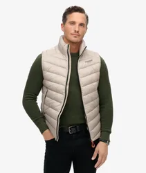 Superdry Herren Fuji Steppweste Ohne Kapuze Beige - Größe: S