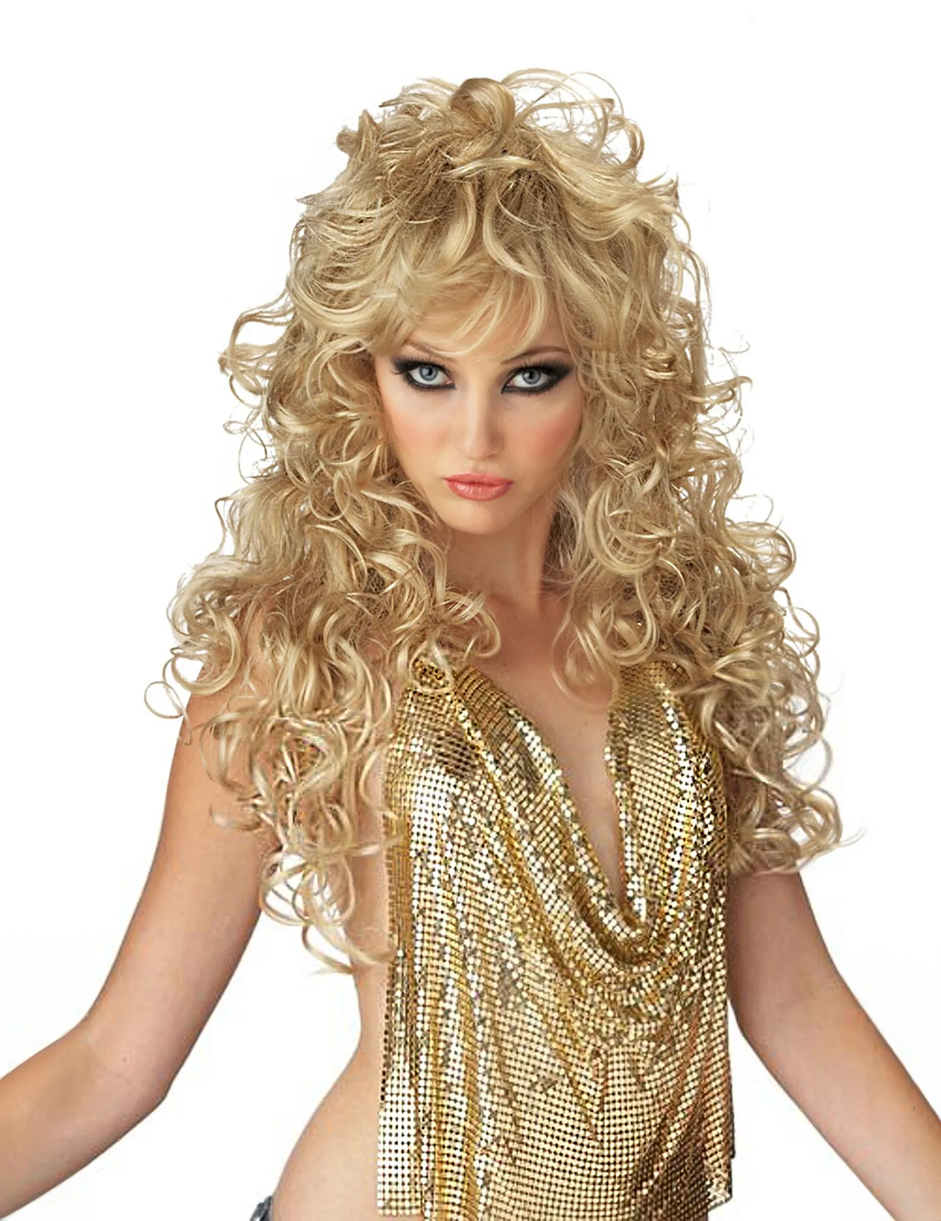 Lockige Perücke blond - KARNEVAL-MEGASTORE - FashionsVida