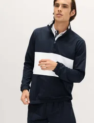 Club Sport Colour Block Half Zip Sweatshirt Navy male