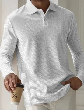 Winter and autumn men's polo shirt with check pattern, trendy solid color, casual collar, button fastening, long sleeve top - Aliexpress - FashionsVida
