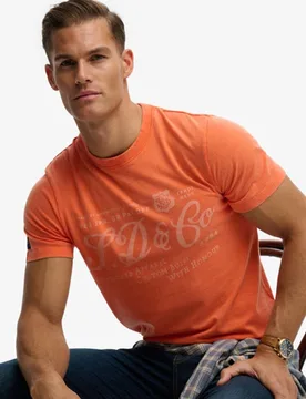 Superdry Herren Industry Worker T-shirt in Lockerer Passform Orange - Größe: L - 39.99 - FashionsVida