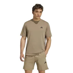 T-shirt à Manches Courtes Tech Essentials Workout 3 Stripes Khaki Six L