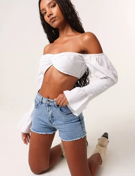Women's Black Diamante Frayed Hem Shorts Size: 8 - Black - Size: 8 - Pink Vanilla - FashionsVida