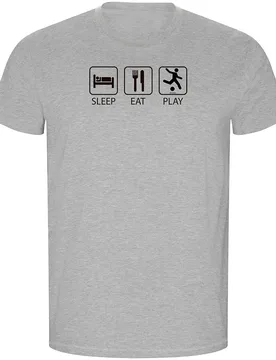T-shirt à Manches Courtes Sleep Eat And Play Football Eco Heather Grey M - Kruskis - FashionsVida