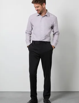 Men's Black Textured Slim Fit Trouser Size: 32S - Black - Size: 32S - Burton - FashionsVida
