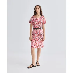 Vestido estampado, manga corta