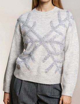 Maglione con motivo natalizio - grigio chiaro
