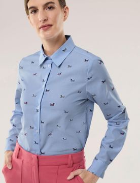 Extraglatt-Hemdbluse Everyday 2.0, noch offen: Filter Passform#normale Größen, Farbe Blau, 42, bügelfrei reine Baumwolle Damen