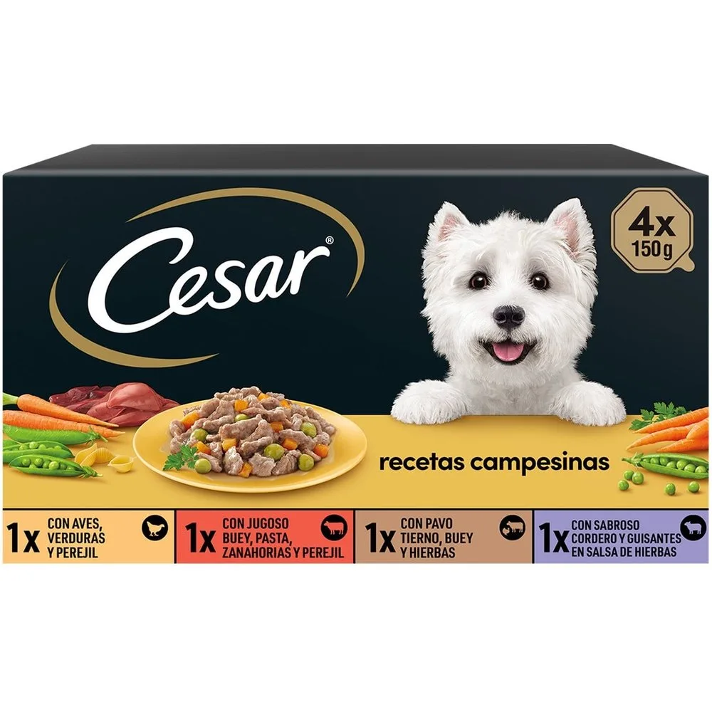 Comida húmeda para perros adultos MultiPack en salsa recetas campesinas - Cesar - FashionsVida