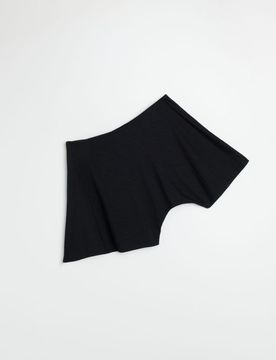Blusa asimmetrica in misto modal con manica a kimono - nero