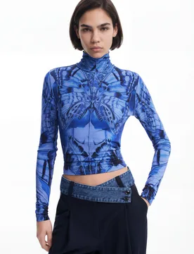 T-shirt papillon BLUE XS female - Desigual - FashionsVida