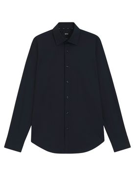 Black Regular-Fit Hemd mit Bügelleichtem Finish Blau 45