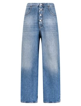 MM6-Style Cotton Denim Jeans with Contrast Pocket Lining