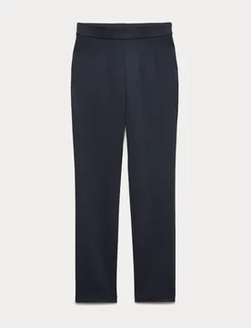 Jersey Slim Fit Ankle Grazer Trousers Dark Navy female - M&S - FashionsVida