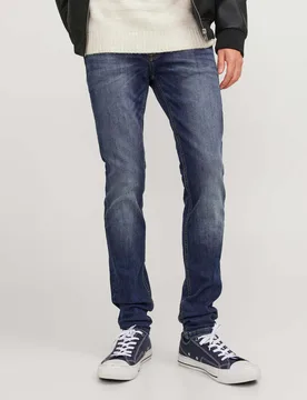 Jeans skinny-fit a vita bassa in cotone stretch lavaggio scuro stone washed - Jack & jones - FashionsVida
