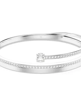 Bracciale rigido Fresh, Taglio Round, Bianco, Placcato rodio S - Swarovski - FashionsVida