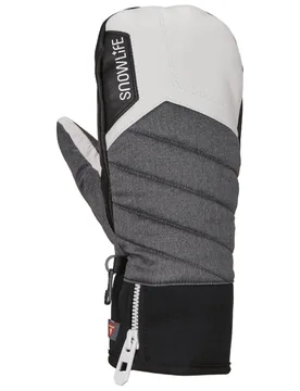 Fäustlinge aus PrimaLoft® Gold Unity DT Mitten Grey/White/Black für Damen aus Leder Größe S Grau - Snowlife - FashionsVida