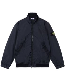 Inspired Zip-Front Stand Collar Jacket with Ribbed Trim, Welt Pockets & Elastic Cuffs