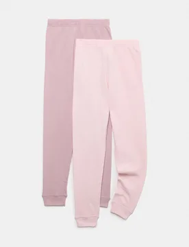 Pack Thermal Leggings (2-14 Yrs) Pink Mix male - M&S - FashionsVida