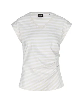 T-Shirt EVKA_STRIPED blanc XL - BOSS - FashionsVida
