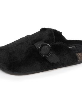 Chaussons sabots Noir imitation fourrure noir 41