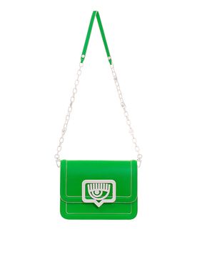Eye like buckle contrast crossbody