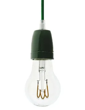 Cables Lampe Suspendue Avec Ampoule Textile And Porcelain 1.2 M Green One Size - Creative - FashionsVida