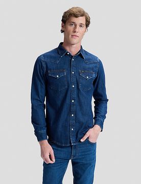 Western Regular Lightweight Shirt Rinse Größe L male