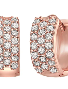 Womens Luluandjane Female Brass Earring - Rose Gold - One Size - Lulu & Jane - FashionsVida