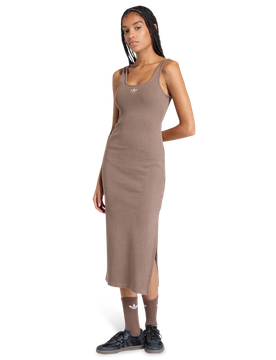 Essentials Rib Tank Maxi Dress Washed Damen Röcke - Braun - Größe L (42-44) - Baumwoll-Jersey Brown L (42-44)