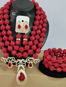Red artificial coral beads for nigerian wedding - Aliexpress - FashionsVida