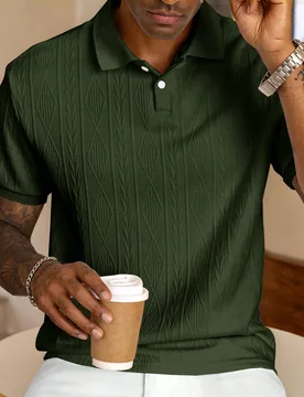 Camisa polo de diseño texturizado para hombre Manfinity, formal - Shein - FashionsVida