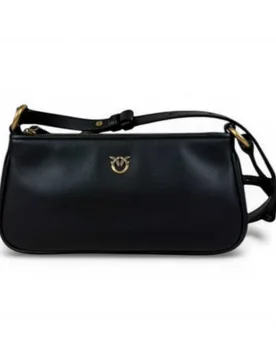 Borsa Half Moon Baguette Mini Donna Nero in Pelle di Vitello Morbida - PINKO - FashionsVida