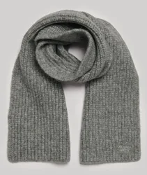 Superdry Damen Schal mit Rippmuster Grau - Größe: One Größe
