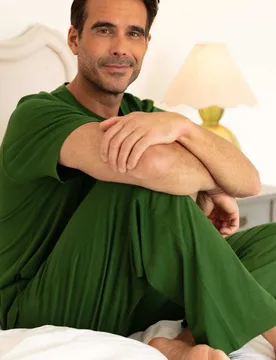 Cotton Modal Blend Drawstring Pyjama Bottoms Green male - Cyberjammies - FashionsVida