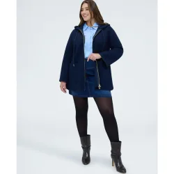 Minifalda de mujer de denim línea a banda elástica maxi asimétrica