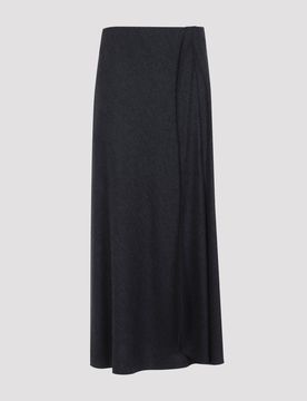 Women's Wool Cashmere Blend Midi Skirt