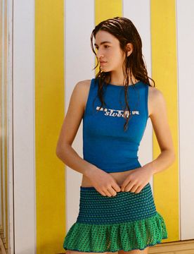 Minigonna Crochet Con Volant