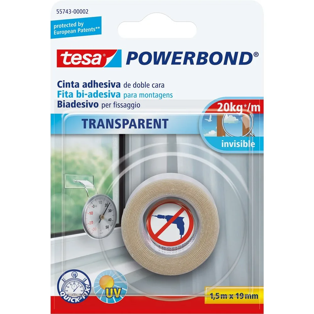 Cinta Doble Cara Transparente Powerbond - Tesa - FashionsVida