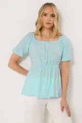 Tall Square Neck Blouse - Light Blue - Size: 14