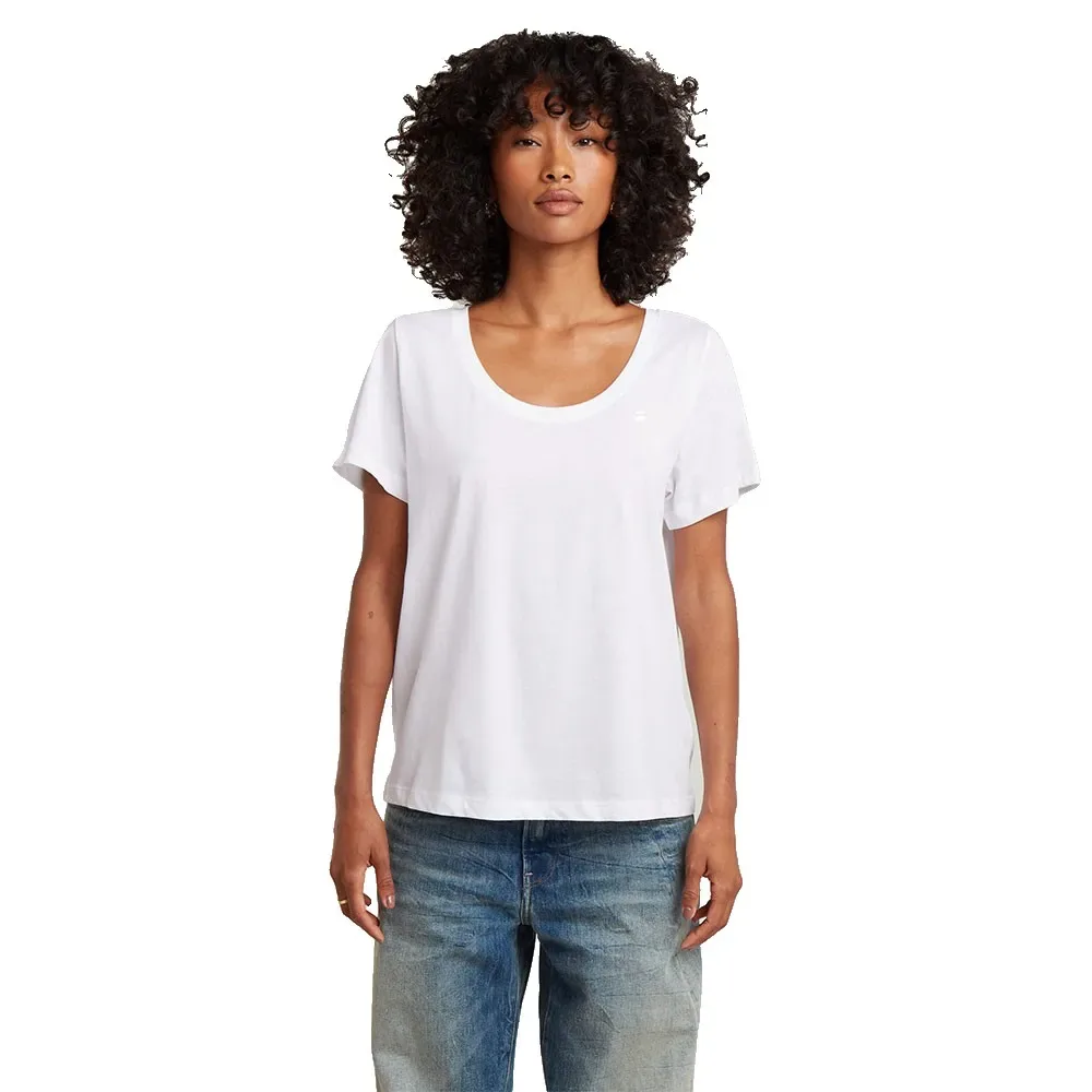 Maglietta A Maniche Corte Scoop White XS - G-Star - FashionsVida