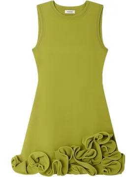 Vestido corto entallado de punto con flores - sandro - FashionsVida