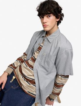 Superdry Herren Bench Skater Check Kurzarmhemd Grey - Größe: Xxl