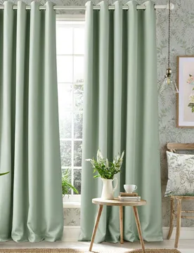 Stephanie Eyelet Blackout Curtains Light Green - Laura Ashley - FashionsVida
