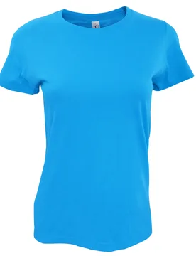 Womens/ladies Imperial Heavy Short Sleeve T-Shirt (Caribbean Blue) Cotton - Size Large - SOLS - FashionsVida
