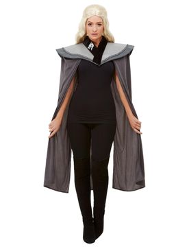 Mittelalterlicher Umhang für Damen Drachenmutter Faschingsaccessoire grau - female
